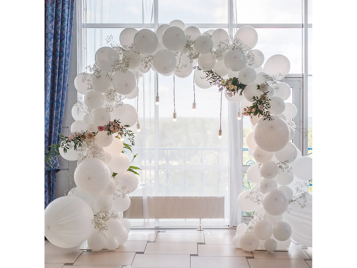 Arche de mariage de ballon anniversaire photo de fleur ronde métallique cercle triple jardin cérémonie photographie fête 200x260x60cm