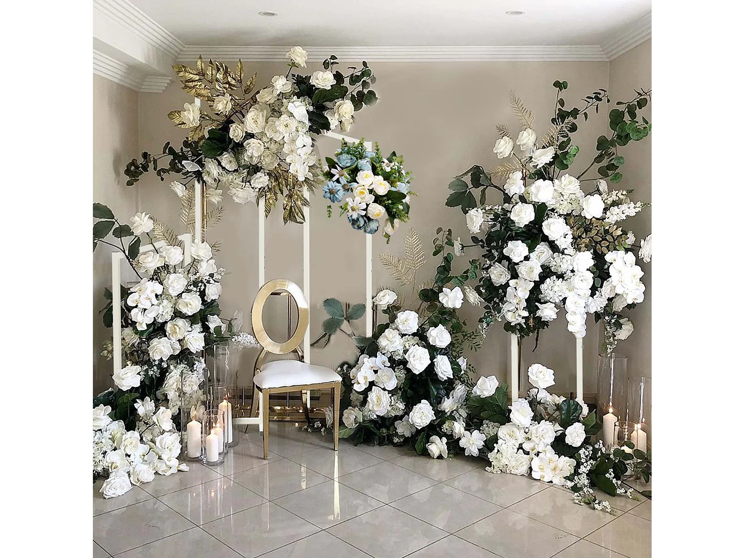 Kit arche mariage en métal lot de 5 arche de ballon fleur métallique amovible de décoration support de fond pour mariage 40x35x125cm / 40x35x125cm / 40x35x155cm / 40x35x185cm / 40x35x200cm