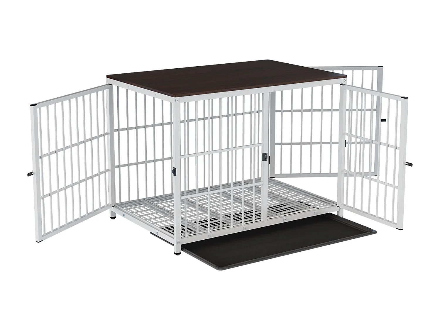 Große Hundekäfigbox für große Hunde, Inneneinrichtung, Hundekäfige mit 3 Türen, 108 x 72 x 81 cm