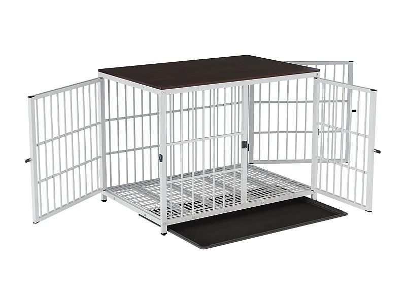 Große Hundekäfigbox für große Hunde, Inneneinrichtung, Hundekäfige mit 3 Türen, 108 x 72 x 81 cm