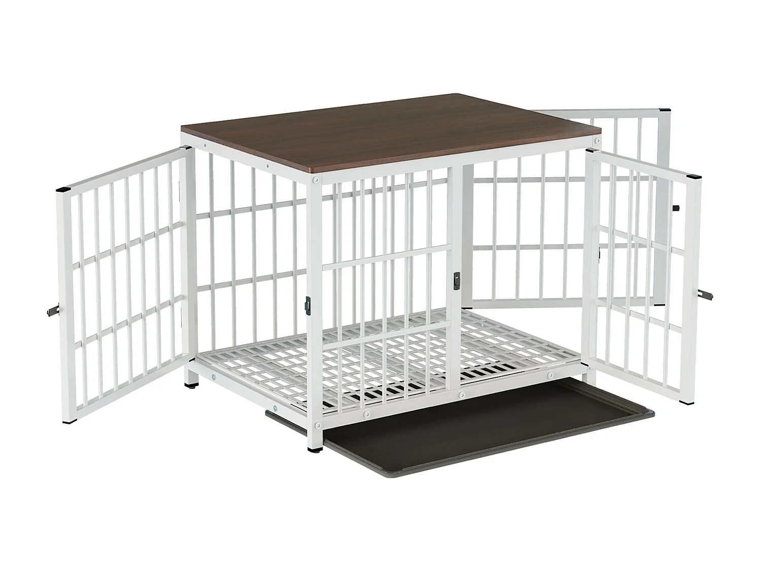 Cage pour chien interieur grande taille caisse pour grand chien meuble maison cages chiens avec 3 porte 78x56x65cm