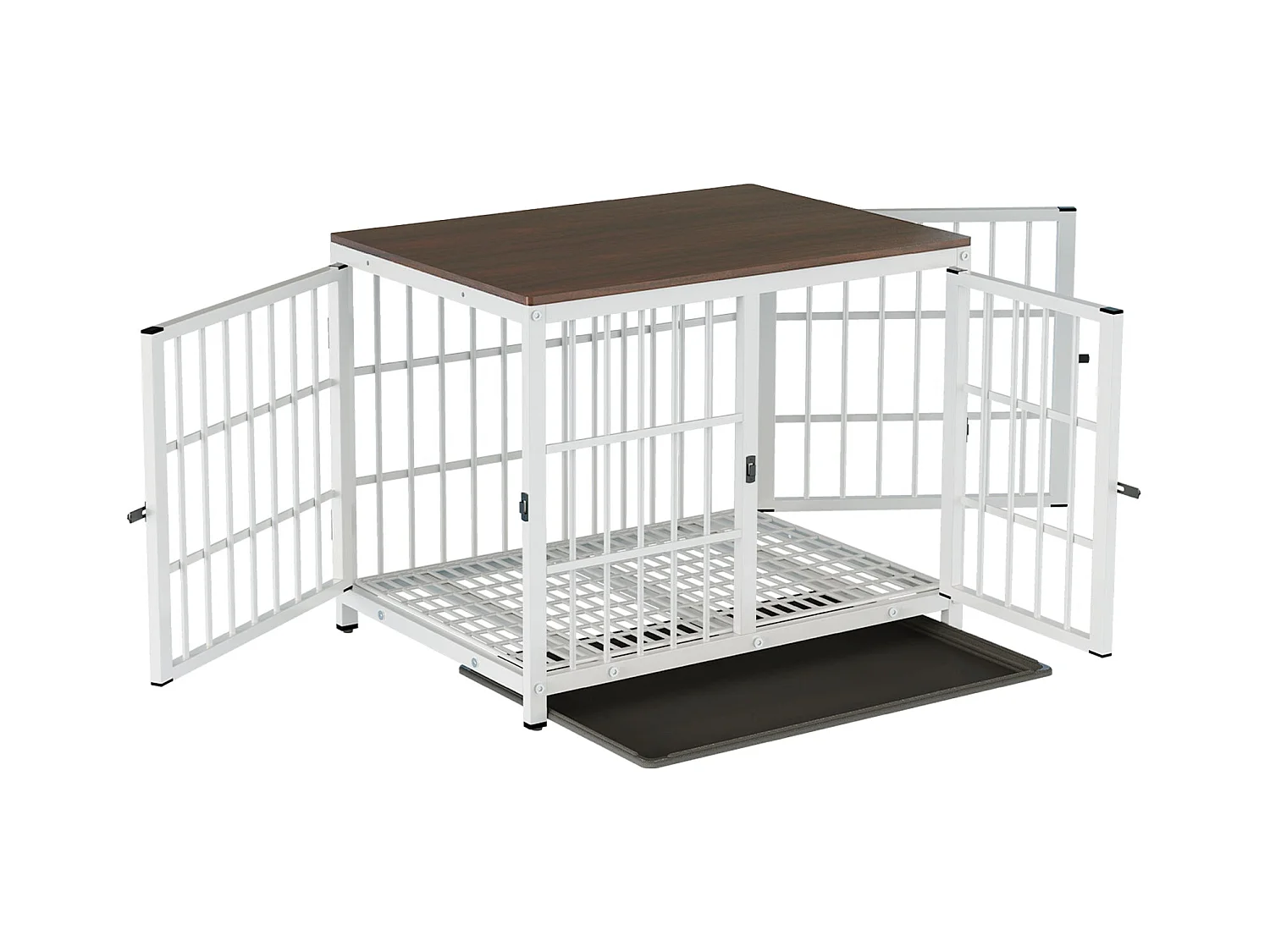 Cage pour chien interieur grande taille caisse pour grand chien meuble maison cages chiens avec 3 porte 78x56x65cm
