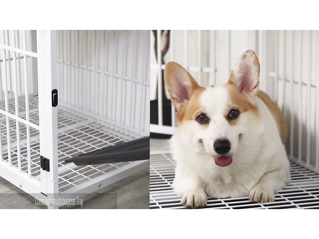 Cage pour chien interieur grande taille caisse pour grand chien meuble maison cages chiens avec 3 porte 78x56x65cm