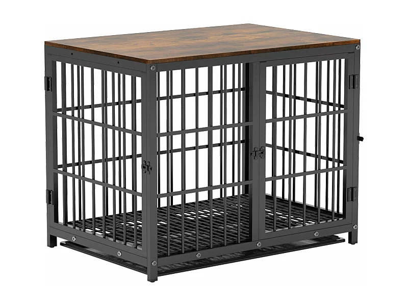 Grande gabbia per cani da interno in legno per cani di grossa taglia, mobili per la casa, gabbie per cani con 3 porte, 92x75x64 cm