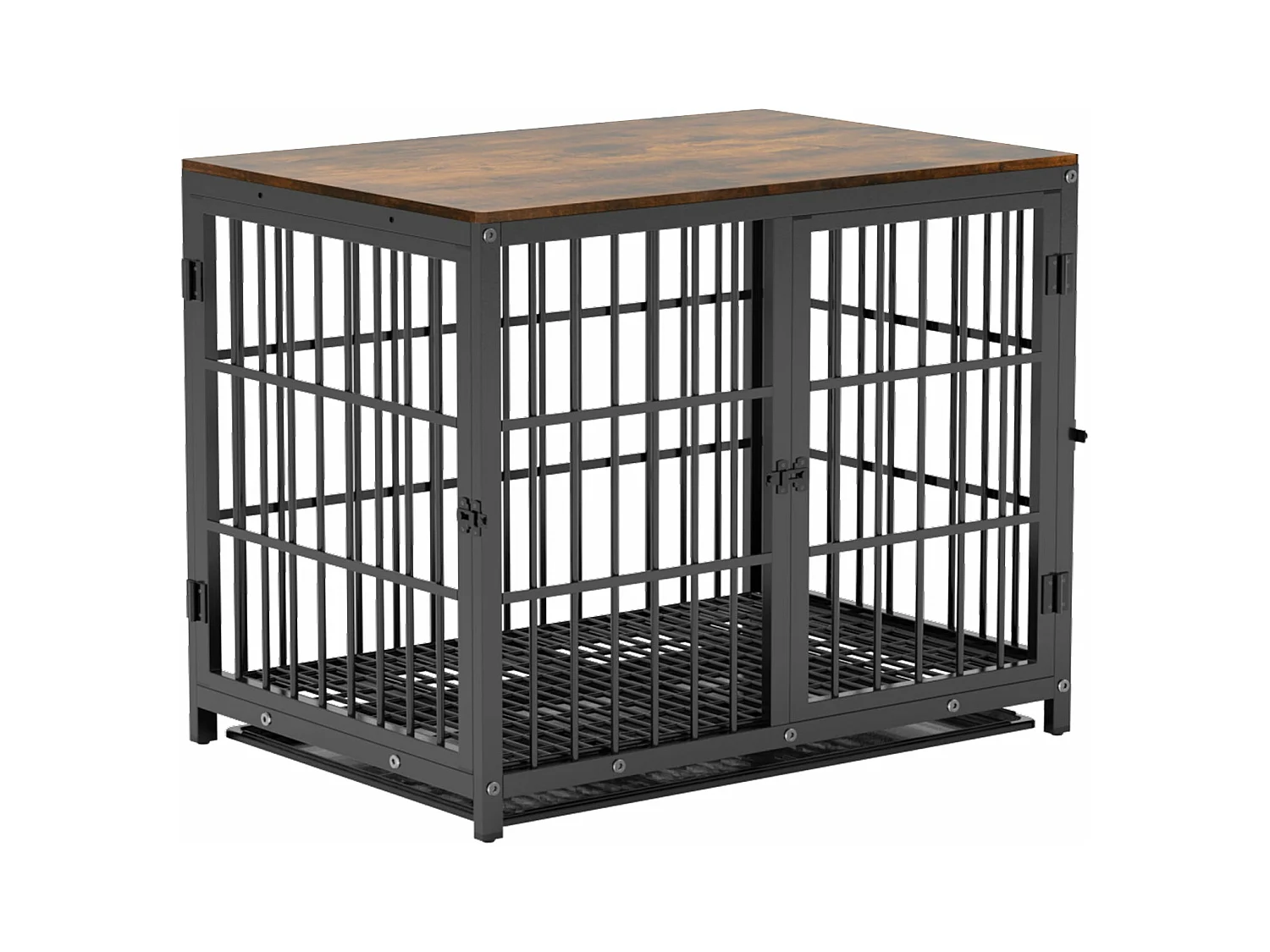 Grande gabbia per cani da interno in legno per cani di grossa taglia, mobili per la casa, gabbie per cani con 3 porte, 92x75x64 cm
