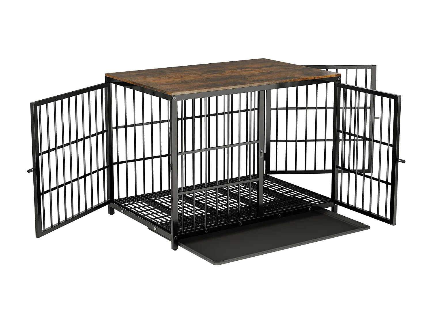 Cage pour chien interieur grande taille caisse pour grand chien meuble maison cages chiens avec 3 porte 78x56x65cm