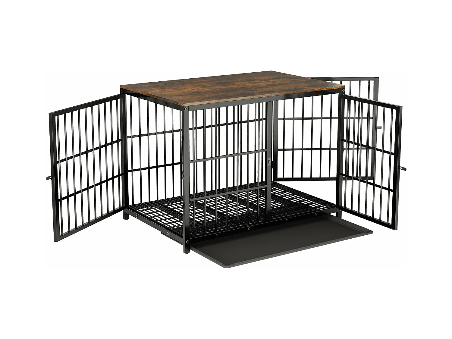 Cage pour chien interieur grande taille caisse pour grand chien meuble maison cages chiens avec 3 porte 78x56x65cm