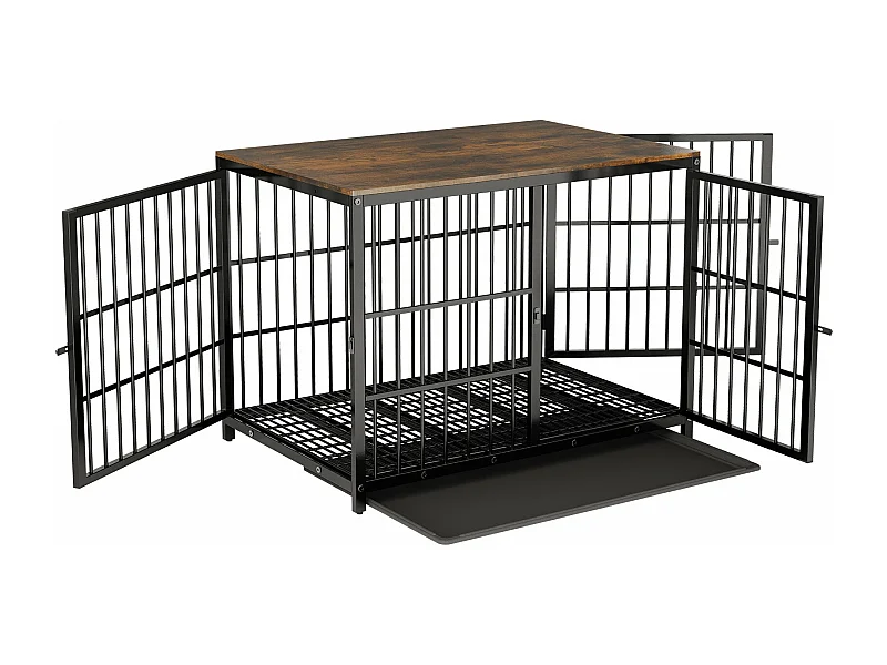 Cage pour chien interieur grande taille caisse pour grand chien meuble maison cages chiens avec 3 porte 78x56x65cm