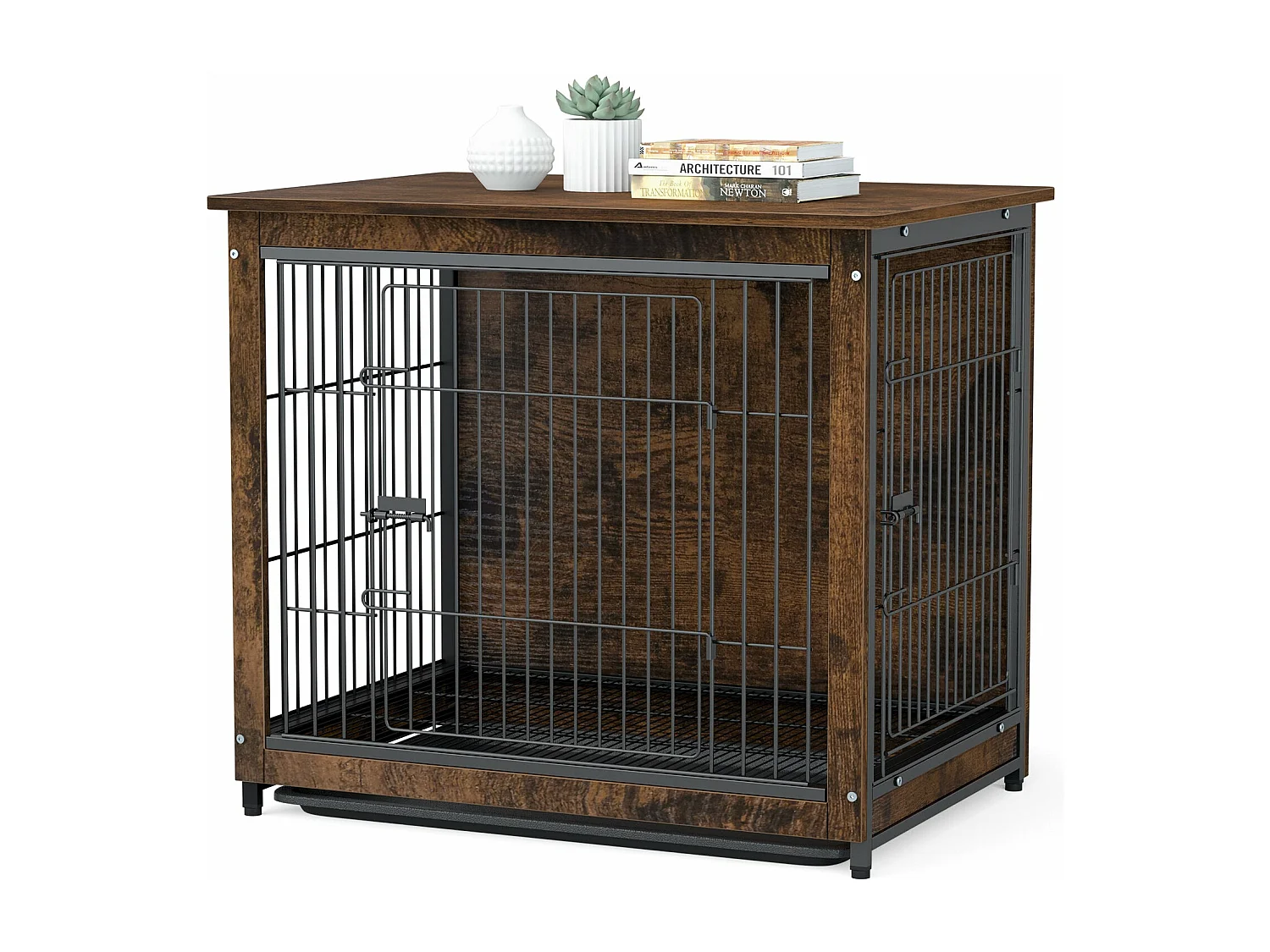 Jaula de madera para perros de interior, para gatos, conejos, mobiliario industrial, 80 x 57 x 71 cm.