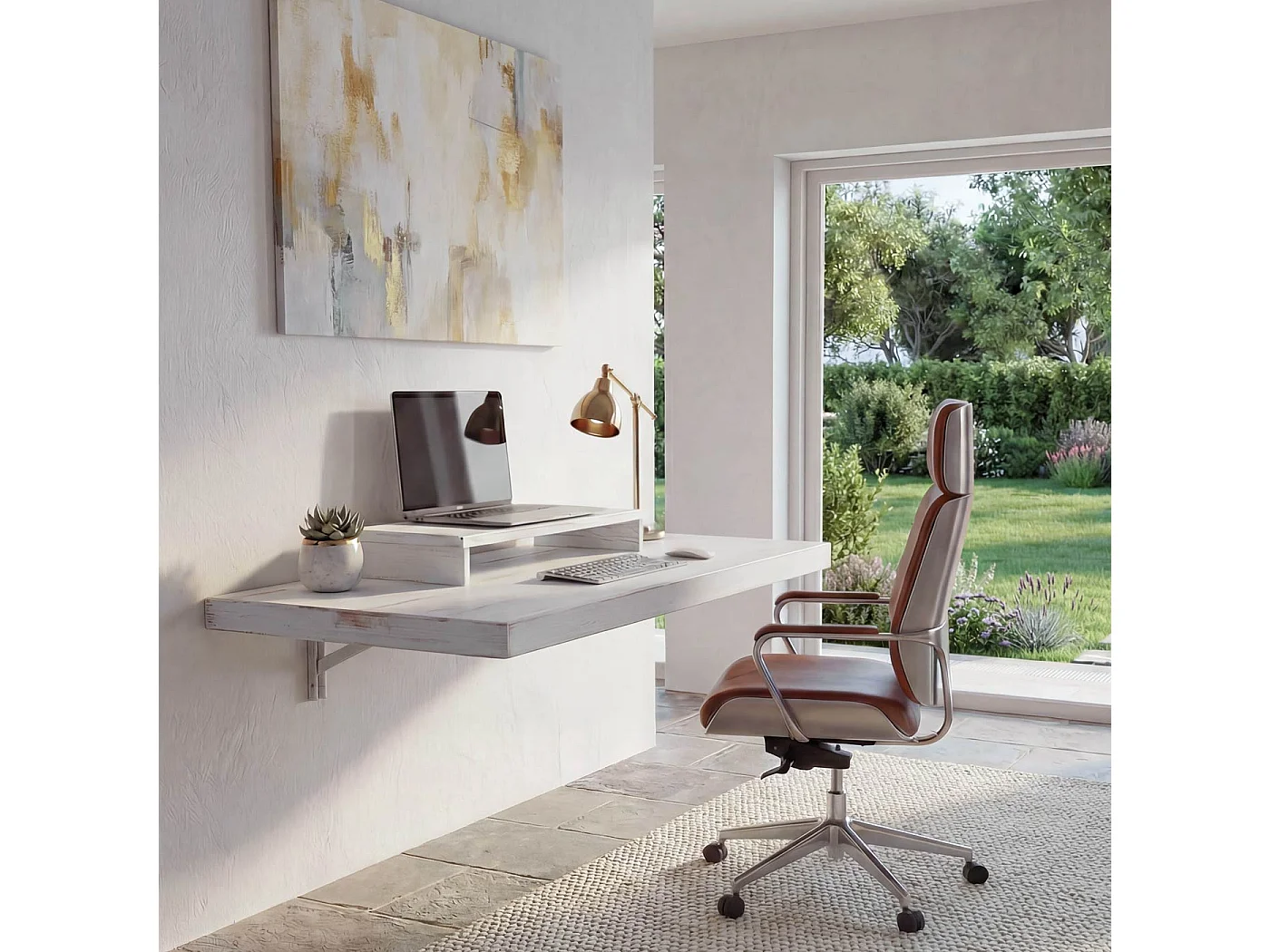 Wandtisch MCW-H48 Klappbar, 120x60cm shabby weiß