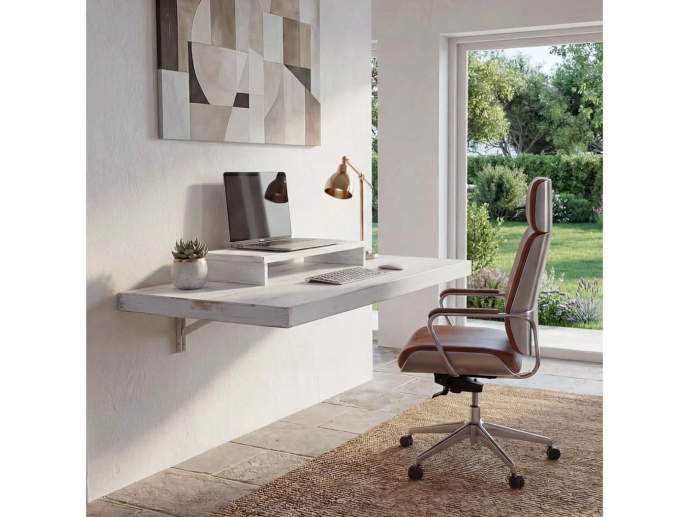 Wandtafel MCW-H48 Opklapbaar,  100x50cm shabby wit