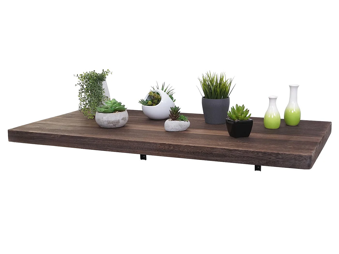 Tavolino scrivania mensola pieghevole sideboard da parete salvaspazio MCW-H48 100x50cm marrone