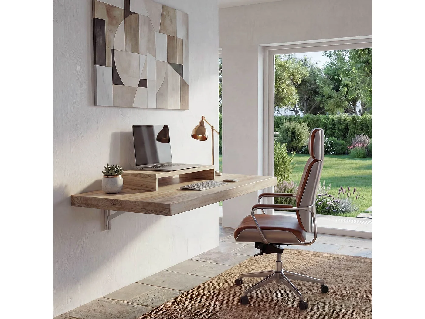 Wandtafel MCW-H48 Opklapbaar,  100x50cm naturelkleurig