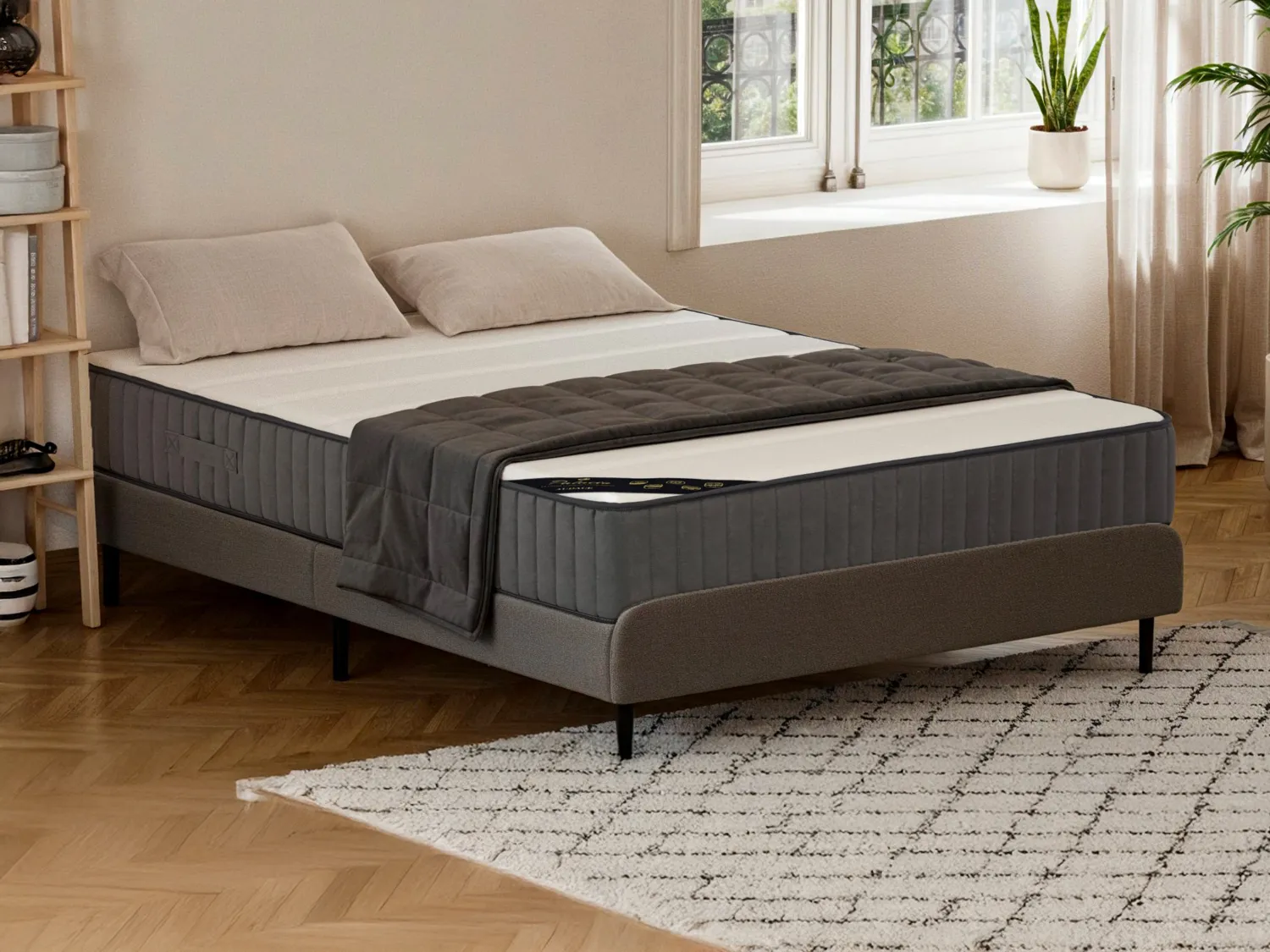 Hybride matras 200 x 200 cm met pocketveren, 7 zones en sterk veerkrachtig schuim, 26 cm dik - AUDACE van PALACIO