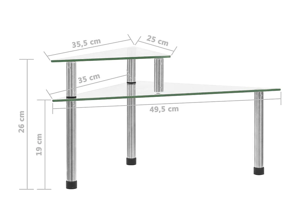 vidaXL Étagère de cuisine Transparent 49,5x35x19 cm Verre trempé