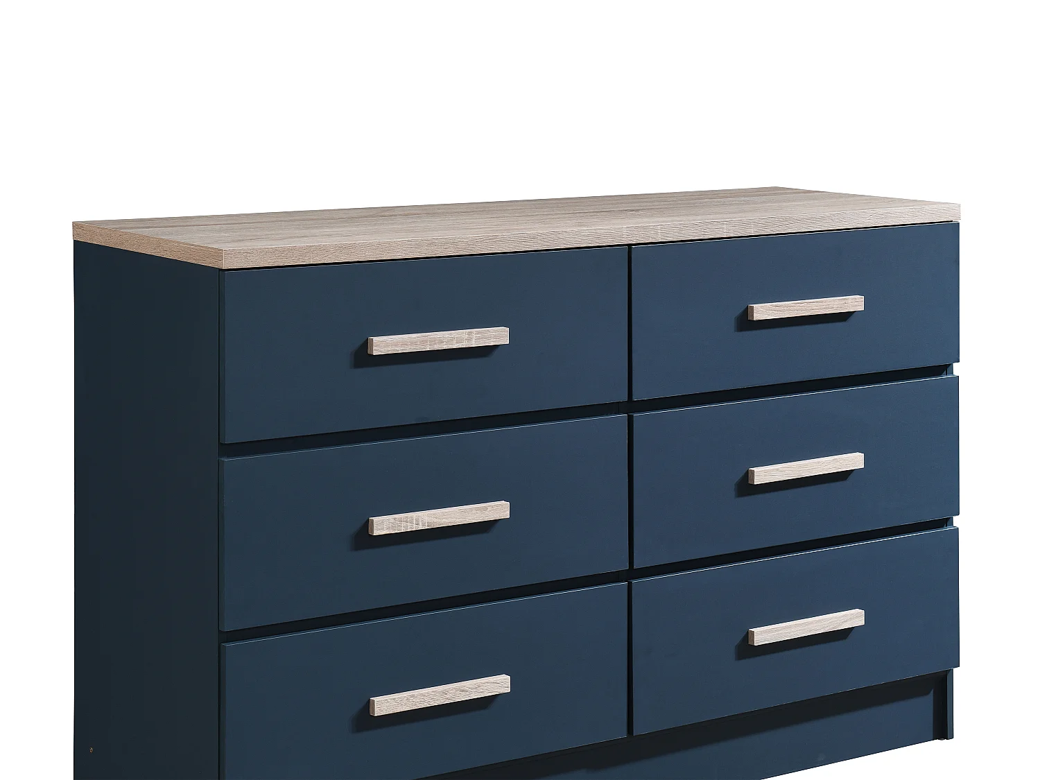 Commode 6 tiroirs - Bleu et naturel - SKAIDO