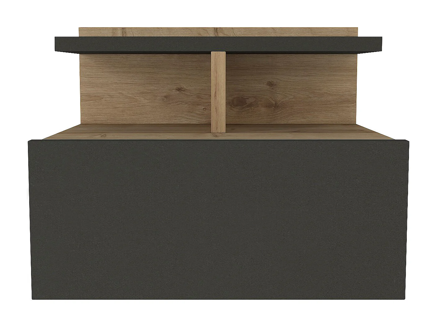 Table de chevet suspendue - 1 tiroir - Coloris : Naturel et anthracite - AZELNO