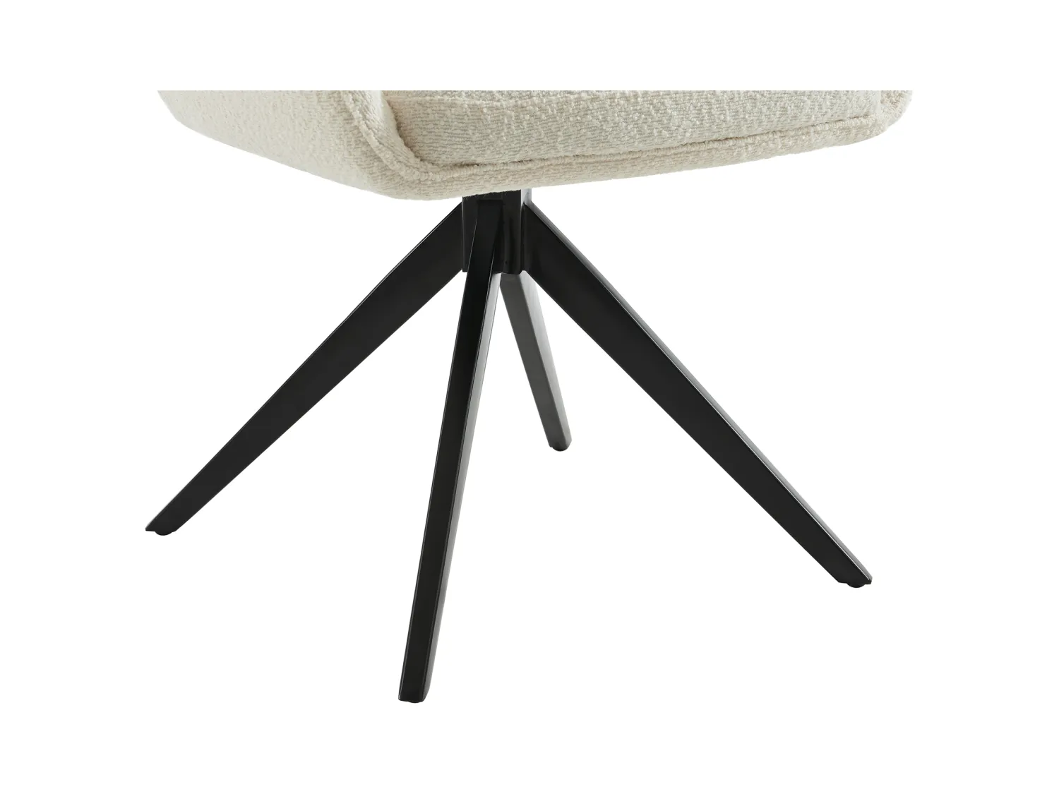 Drehstuhl 6er-Set mit Armlehnen - Bouclé-Stoff & schwarzes Metall - Weiß - MUSE