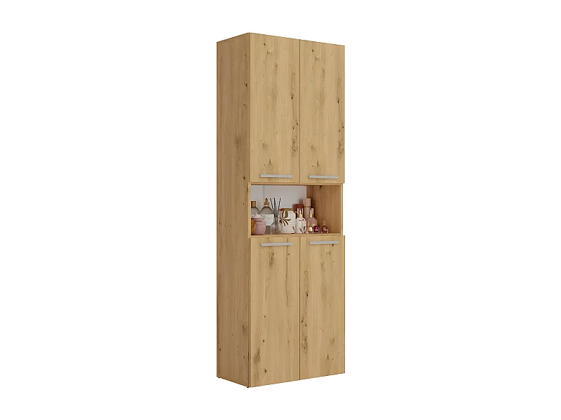 GLAZE - Armoire de salle de bain avec panier à ligne - Style moderne - 174x60x30 cm - Colonne sdb