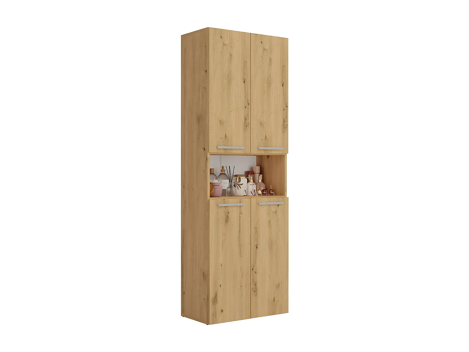 GLAZE - Mueble de cuarto de baño con cesta - Estilo moderno - 174x60x30 cm - Columna de cuarto de baño