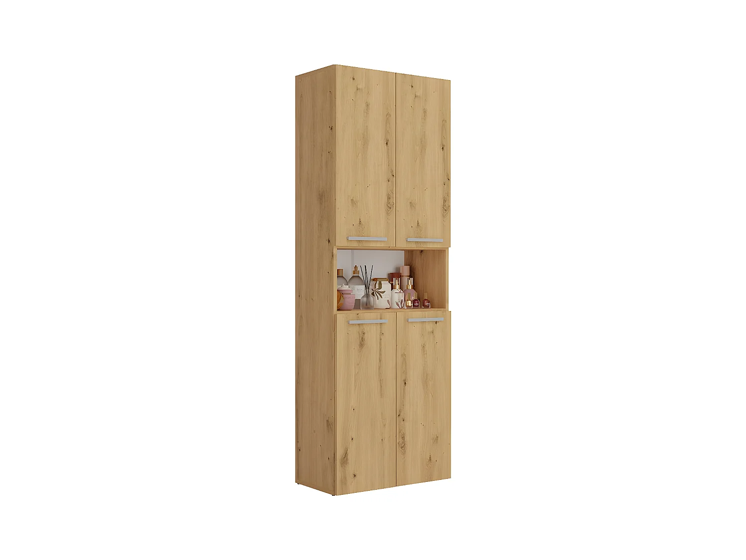 GLAZE - Armoire de salle de bain avec panier à ligne - Style moderne - 174x60x30 cm - Colonne sdb
