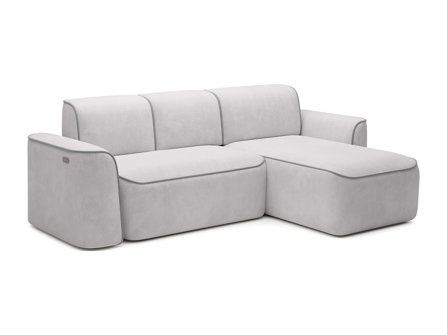 Canapé d'angle relax électrique en tissu DUMAS - Innovation bien-être-Gris clair/Gris-angle droit