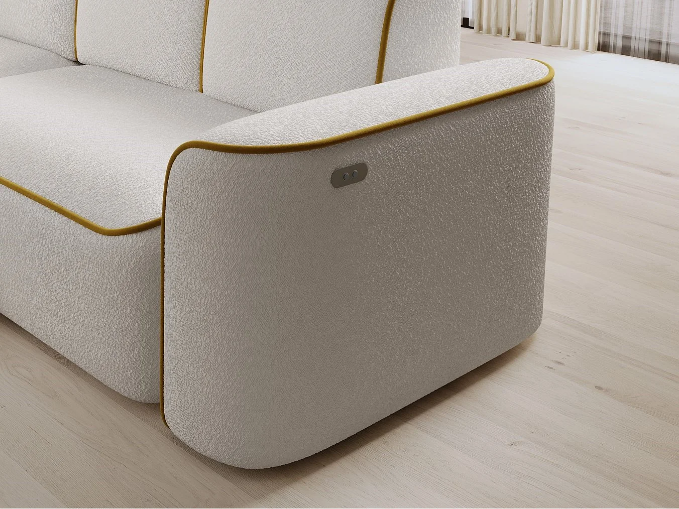 Hoekbank Alexa L/Stof-Beige&Goud