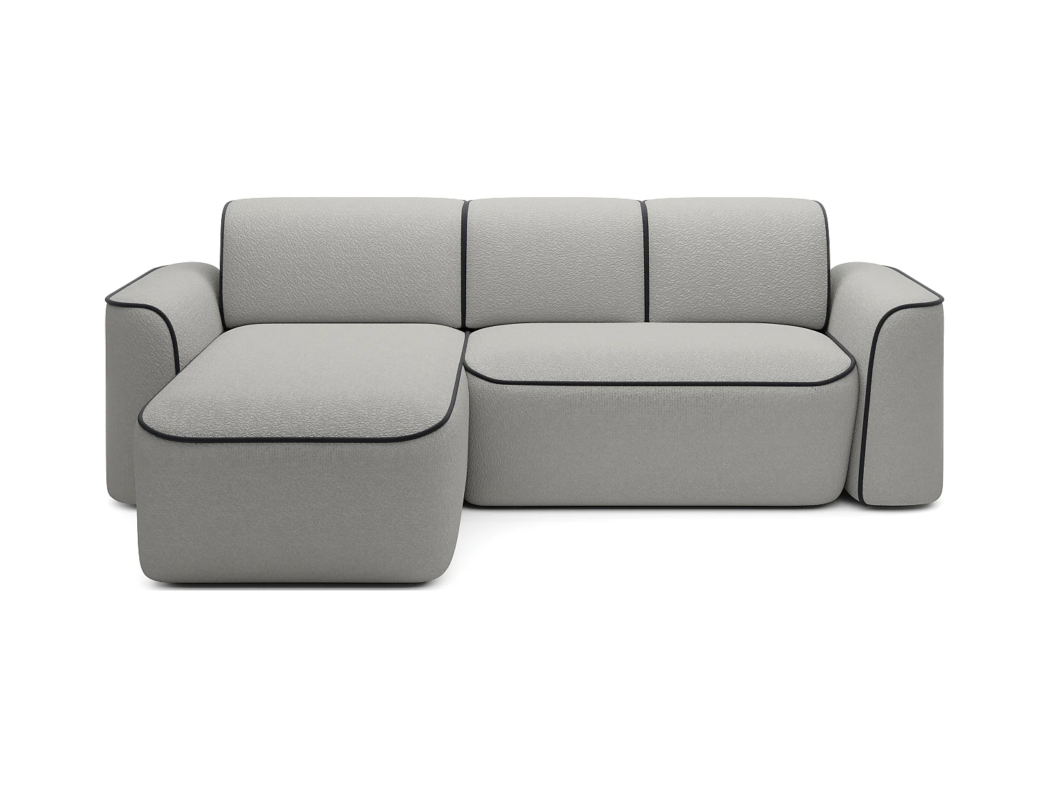 Canapé d'angle relax électrique en tissu DUMAS - Innovation bien-être-Gris/Gris foncé-angle gauche