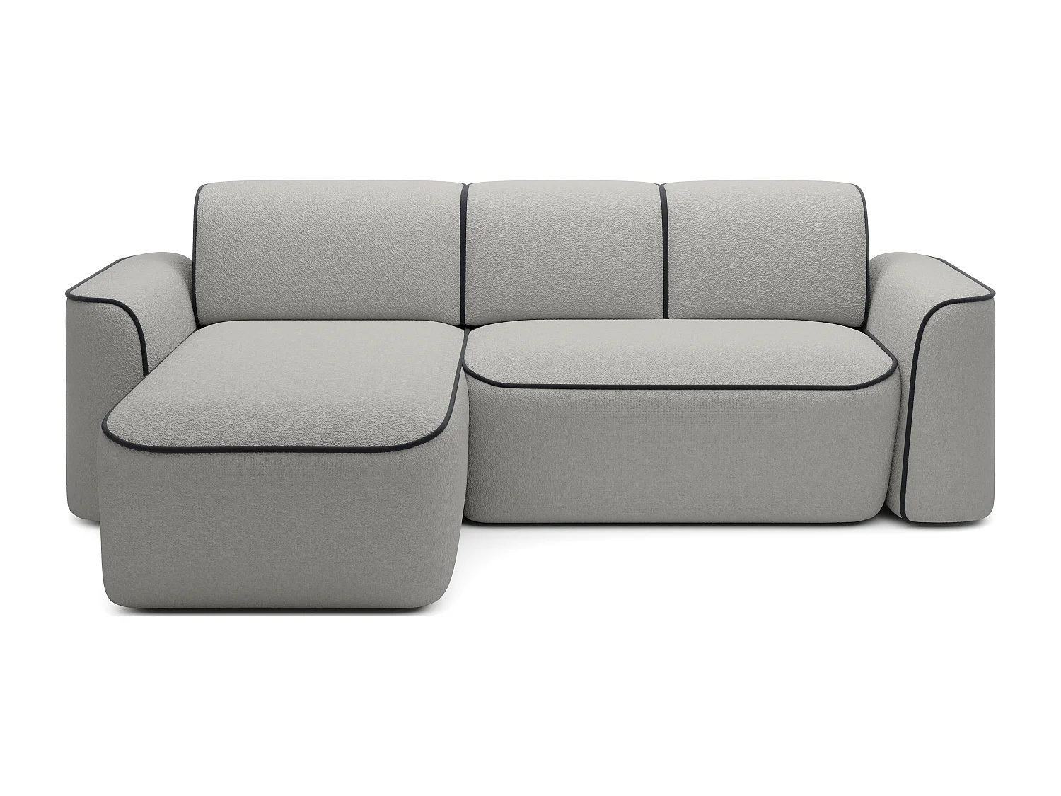 Canapé d'angle relax électrique en tissu DUMAS - Innovation bien-être-Gris/Gris foncé-angle gauche