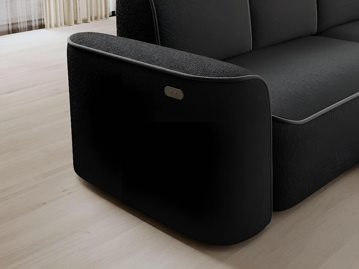 Canapé Corner Alexa L/Tissu-Anthracite