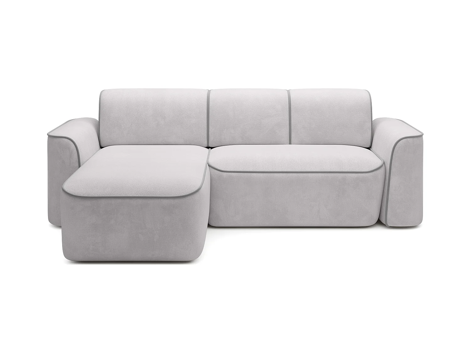 Canapé d'angle relax électrique en tissu DUMAS - Innovation bien-être-Gris clair/Gris-angle gauche