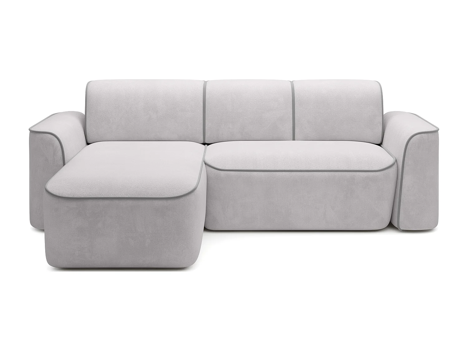 Canapé d'angle relax électrique en tissu DUMAS - Innovation bien-être-Gris clair/Gris-angle gauche