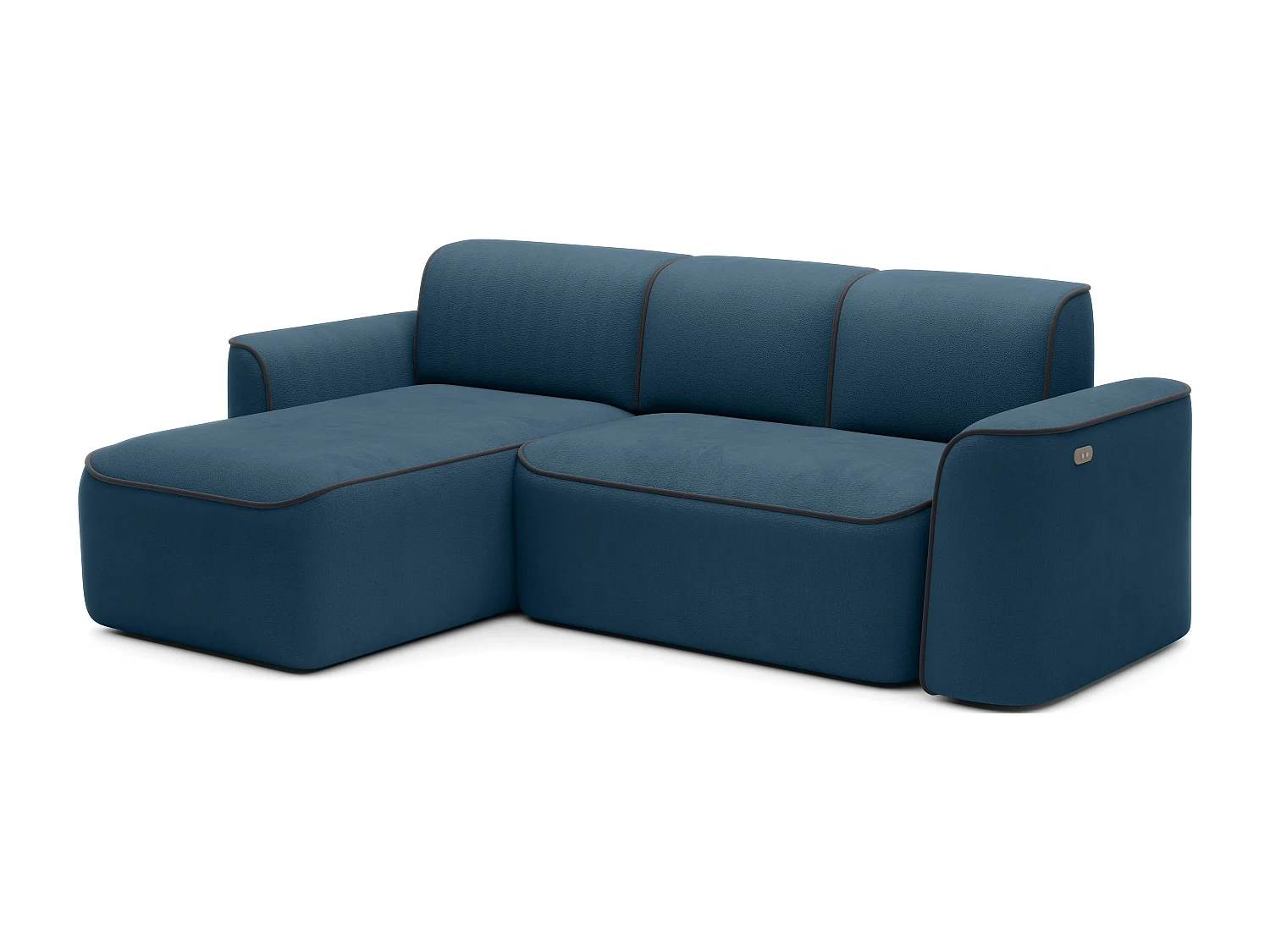 Ecksofa Alexa L/Stoff-Cappuccino&Braun