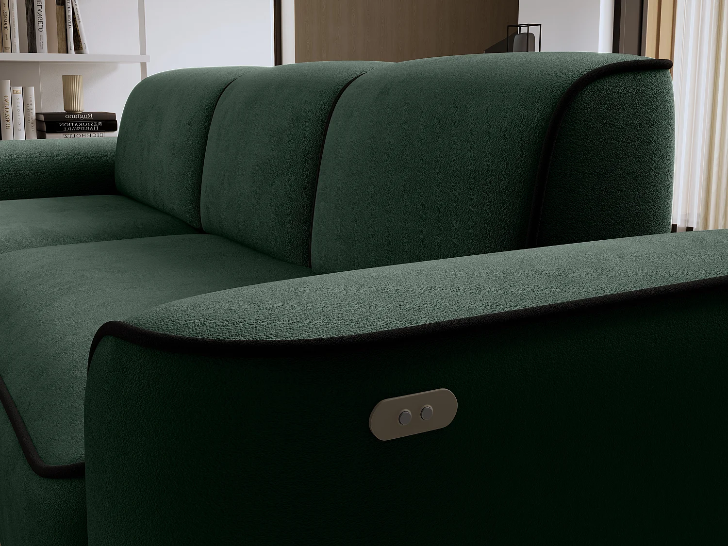 Ecksofa Alexa L/Stoff-Weiss&Gold