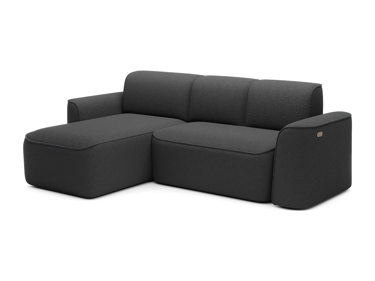 Ecksofa Alexa R/Stoff-Weiss&Blau