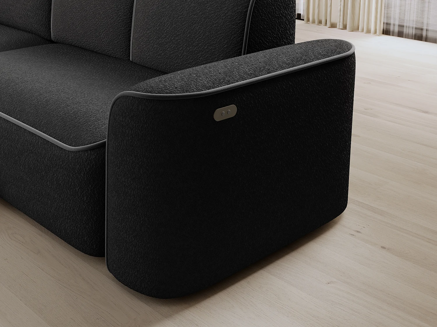 Ecksofa Alexa R/Stoff-Weiss&Blau