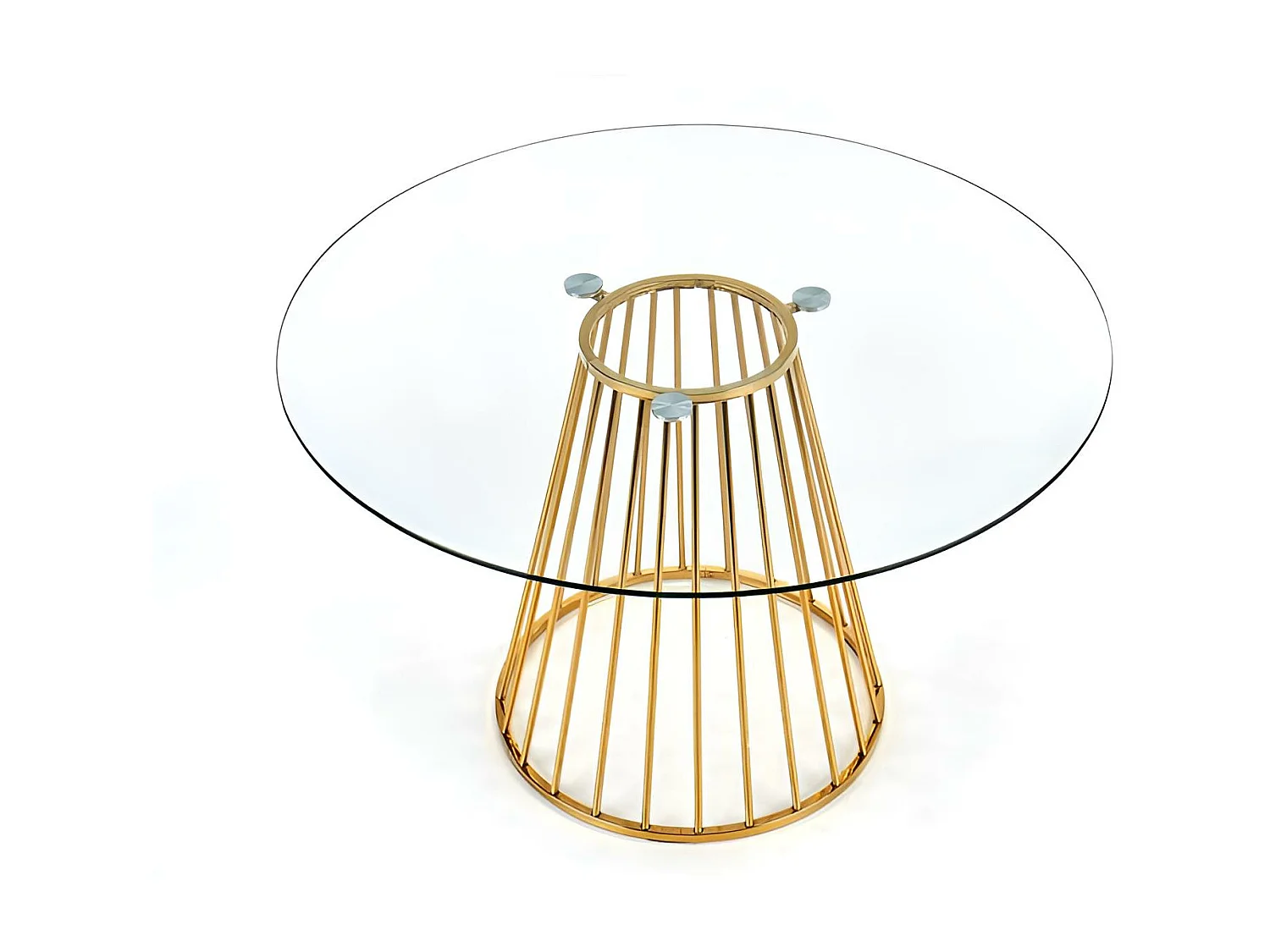 Table à manger Liverpool (O120)/Ronde/Verre Métal/Doré