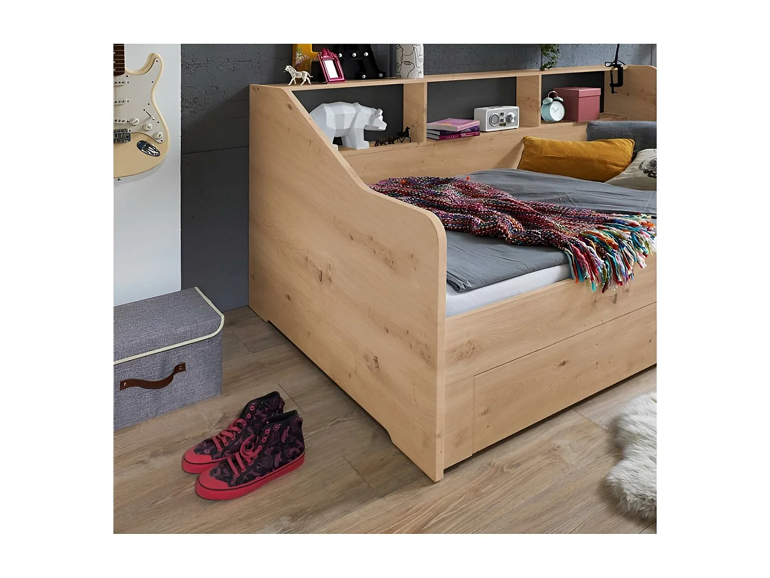Bett Raphael Lux/90x200/Artisan-Braun