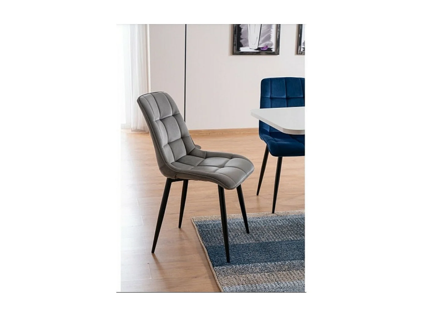 Sedia Rim/Tessuto-velluto/Grigio