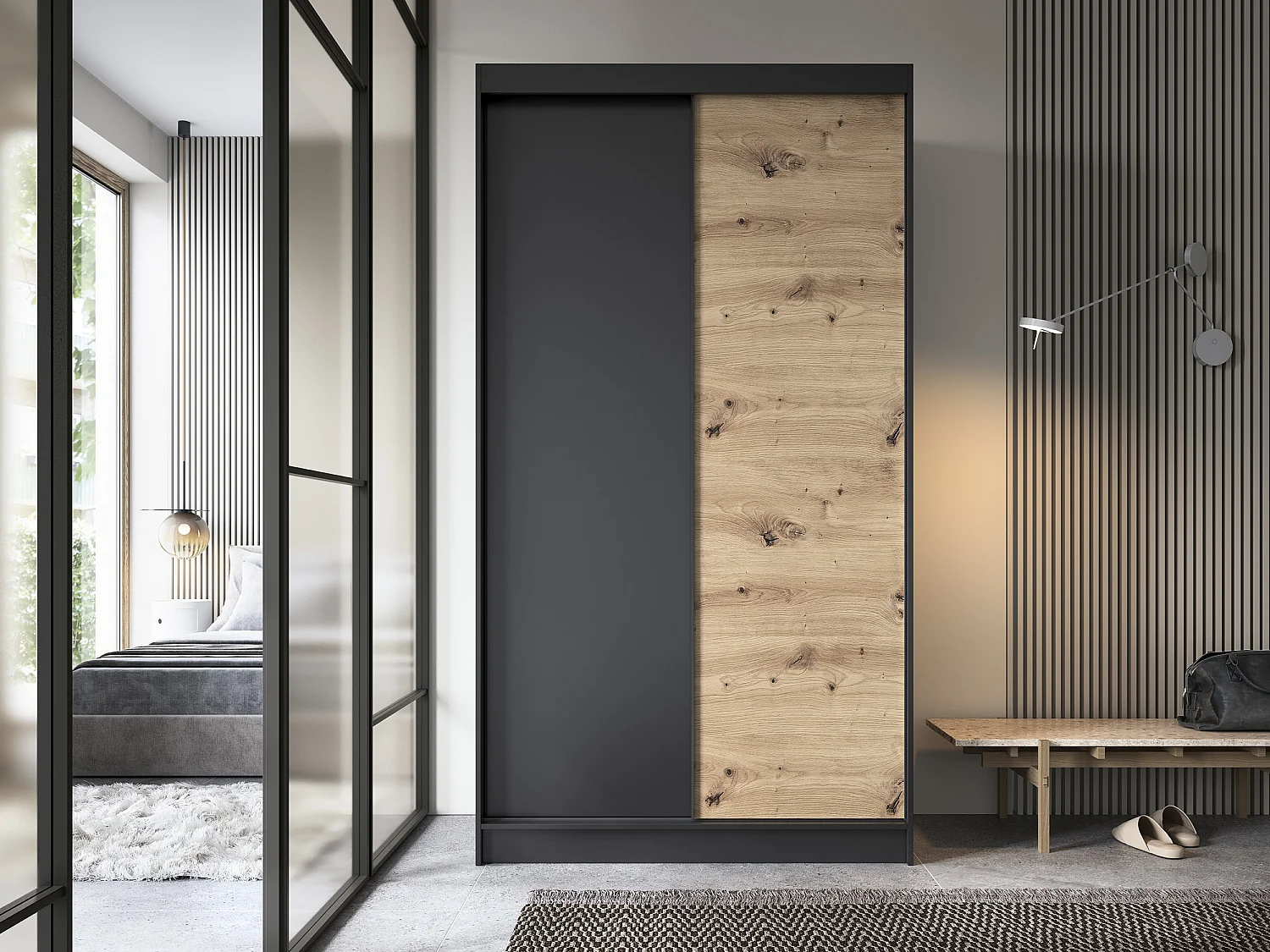 Armadio Artinero Basic/Marrone&Nero