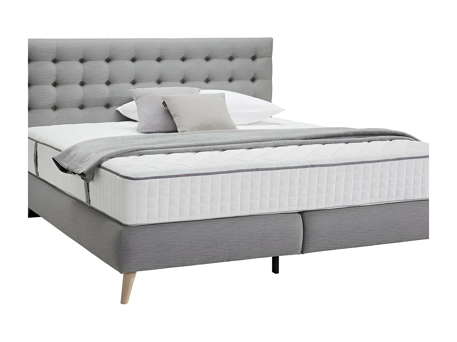 Letto Darian S/140x200/Tessuto/Grigio