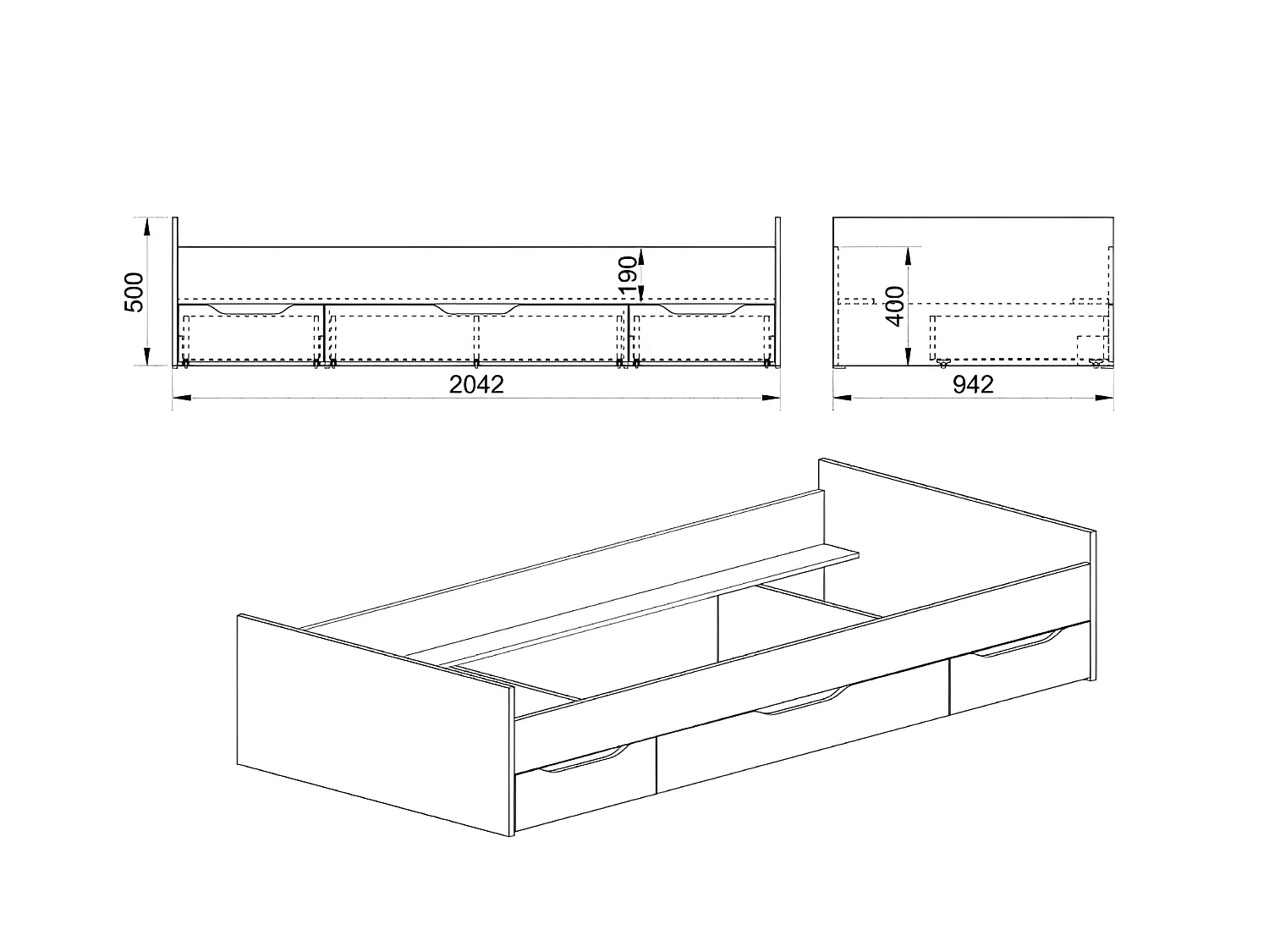 Letto Lexy/90x200/Sonoma