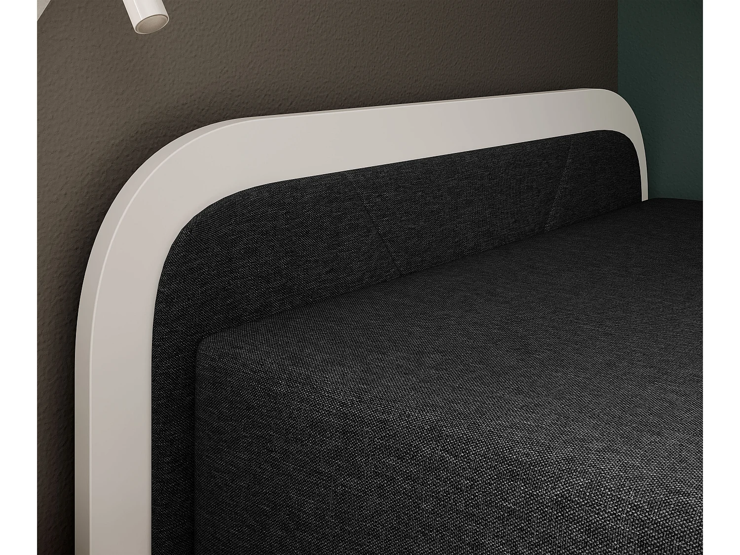 Lit 1 place avec coffre de rangement Parko – Confort et Praticité-Couleur Blanc/Noir-Modéle Coté droit