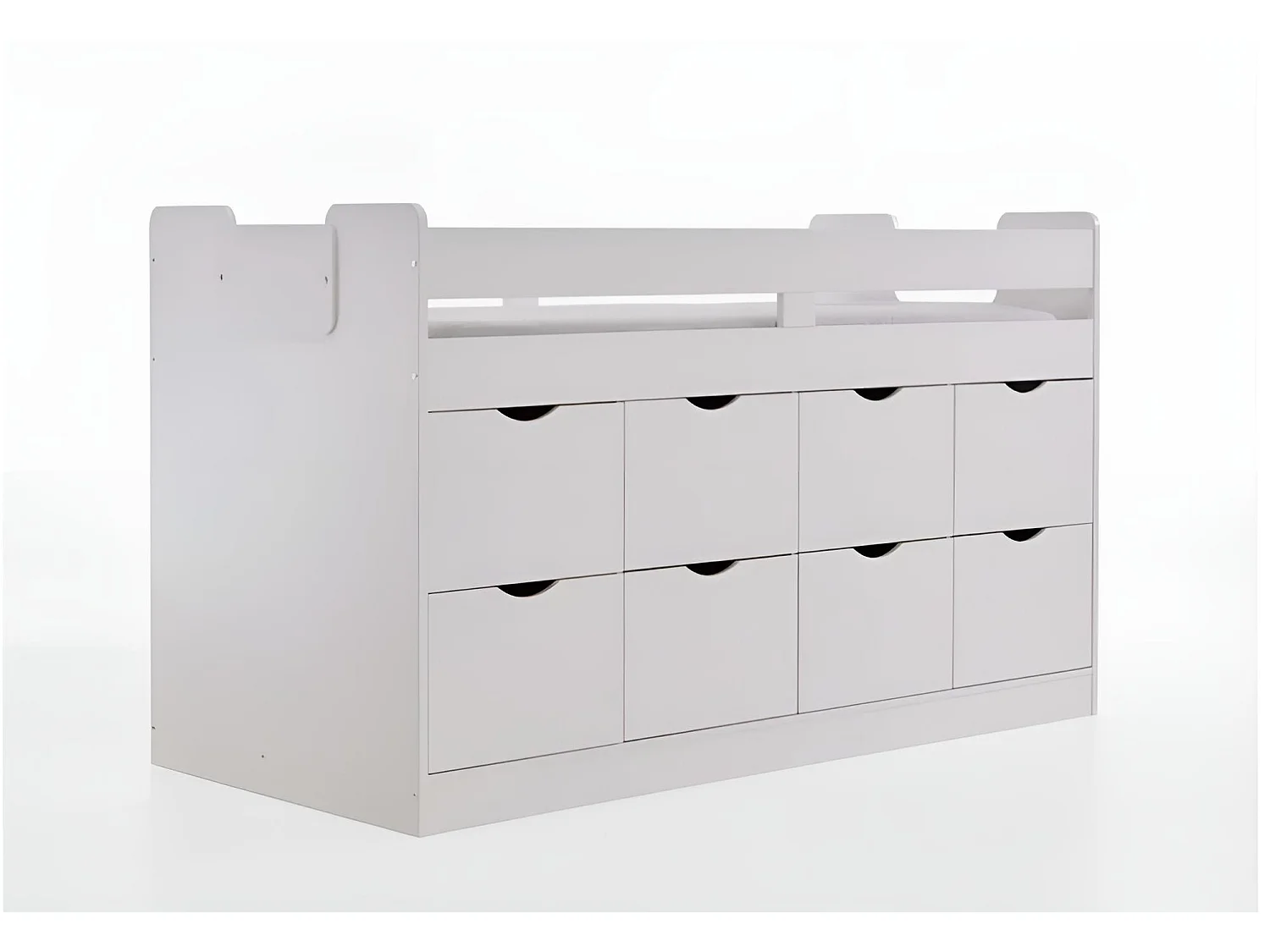 Bett Flory/90x200/Schubladen/Weiss