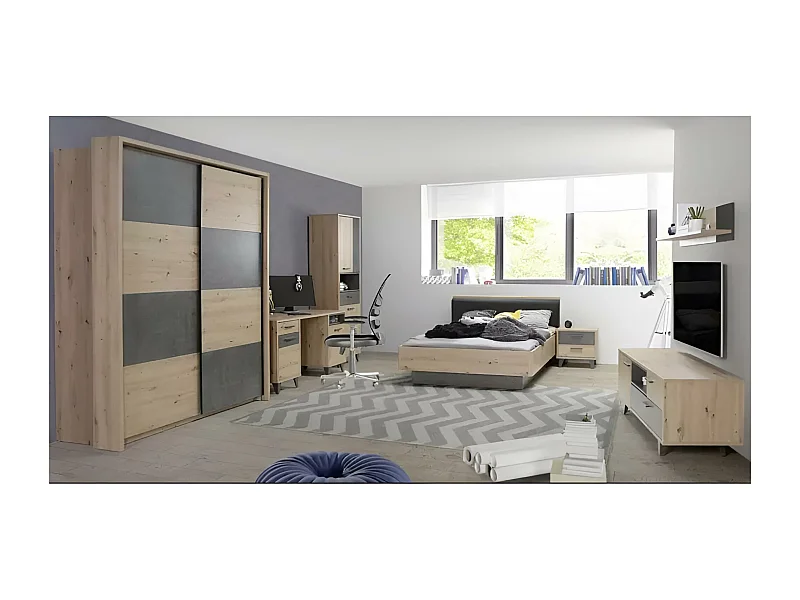 Chambre d'enfants Ravena-M/brun/anthracite
