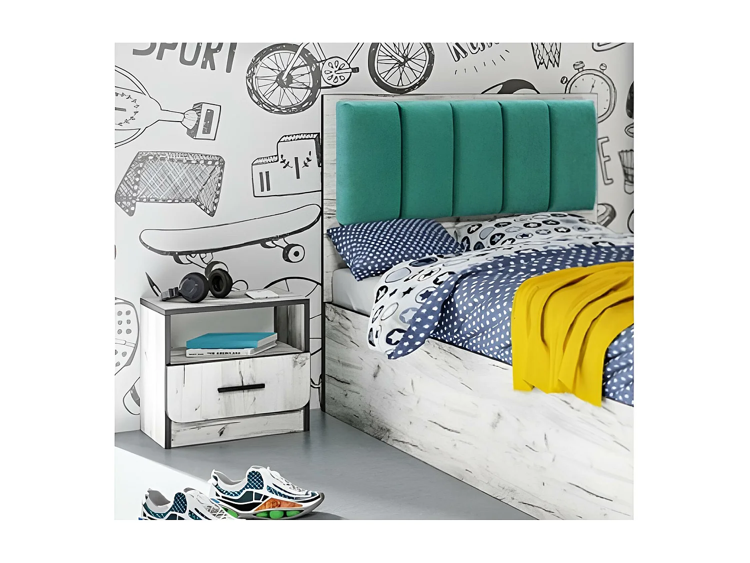 Chambre d'enfants Tommi/grise&noir