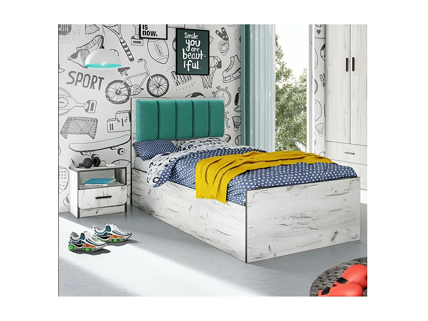 Chambre d'enfants Tommi/grise&noir