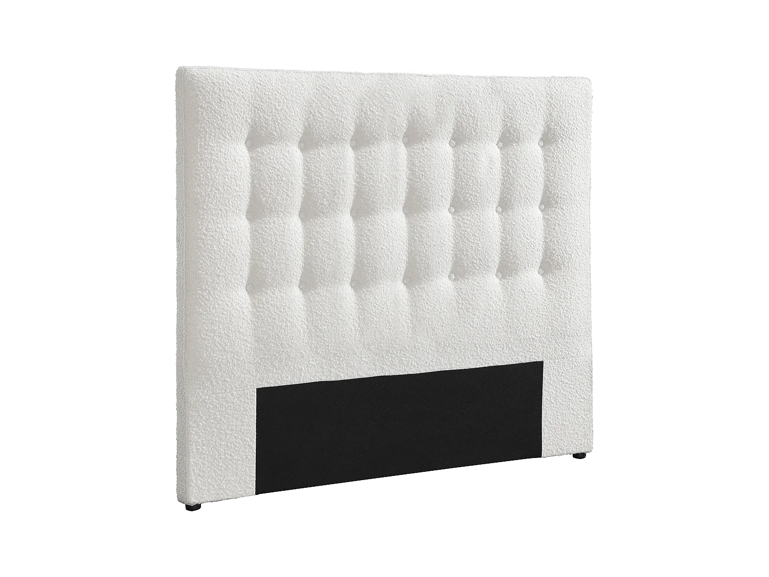 Cabecero acolchado 160 cm - Tela de rizo - Blanco - FRANCESCO