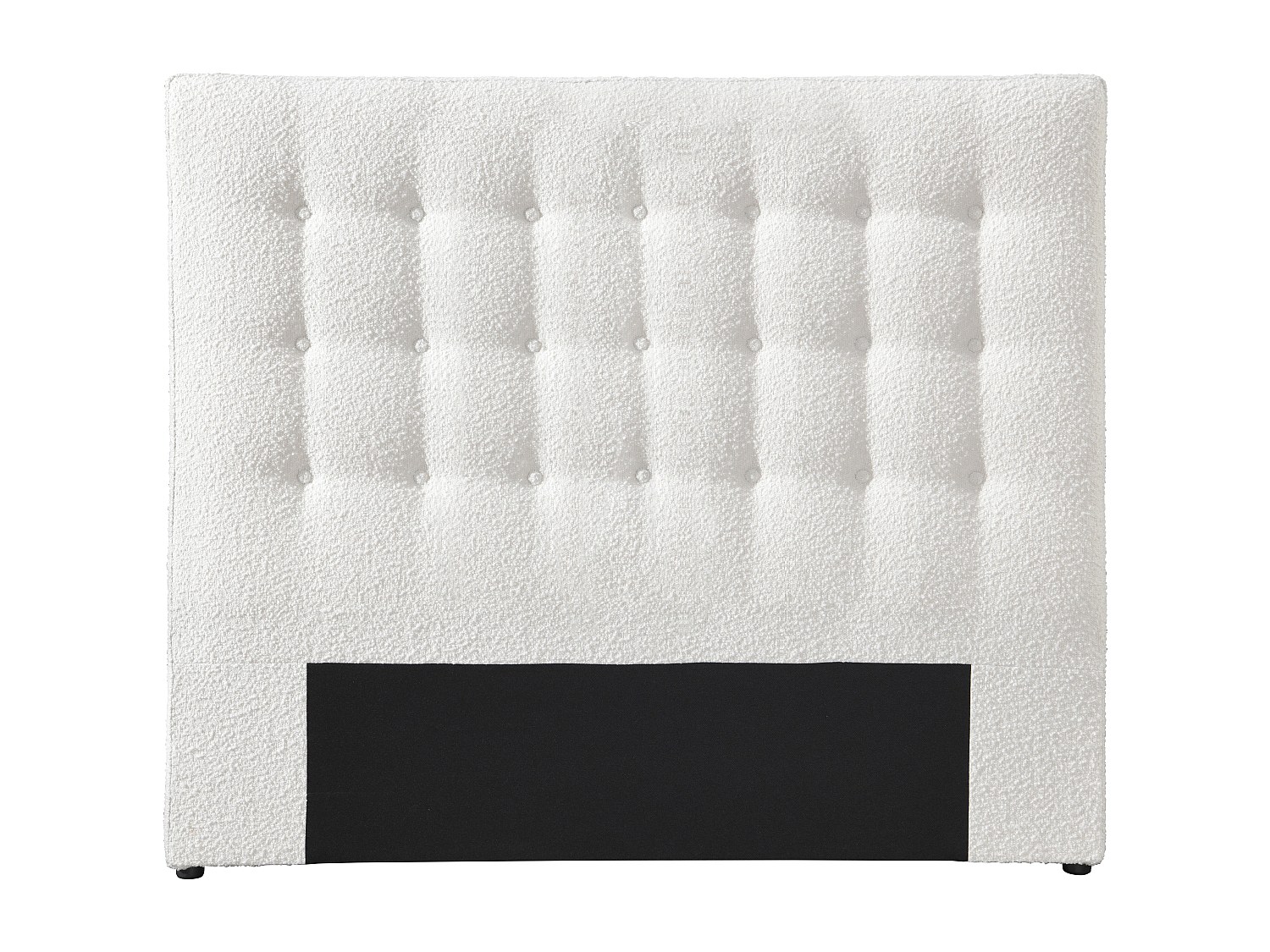 Polster-Bettkopfteil - 160 cm - Bouclé-Stoff - Weiß - FRANCESCO günstig online kaufen