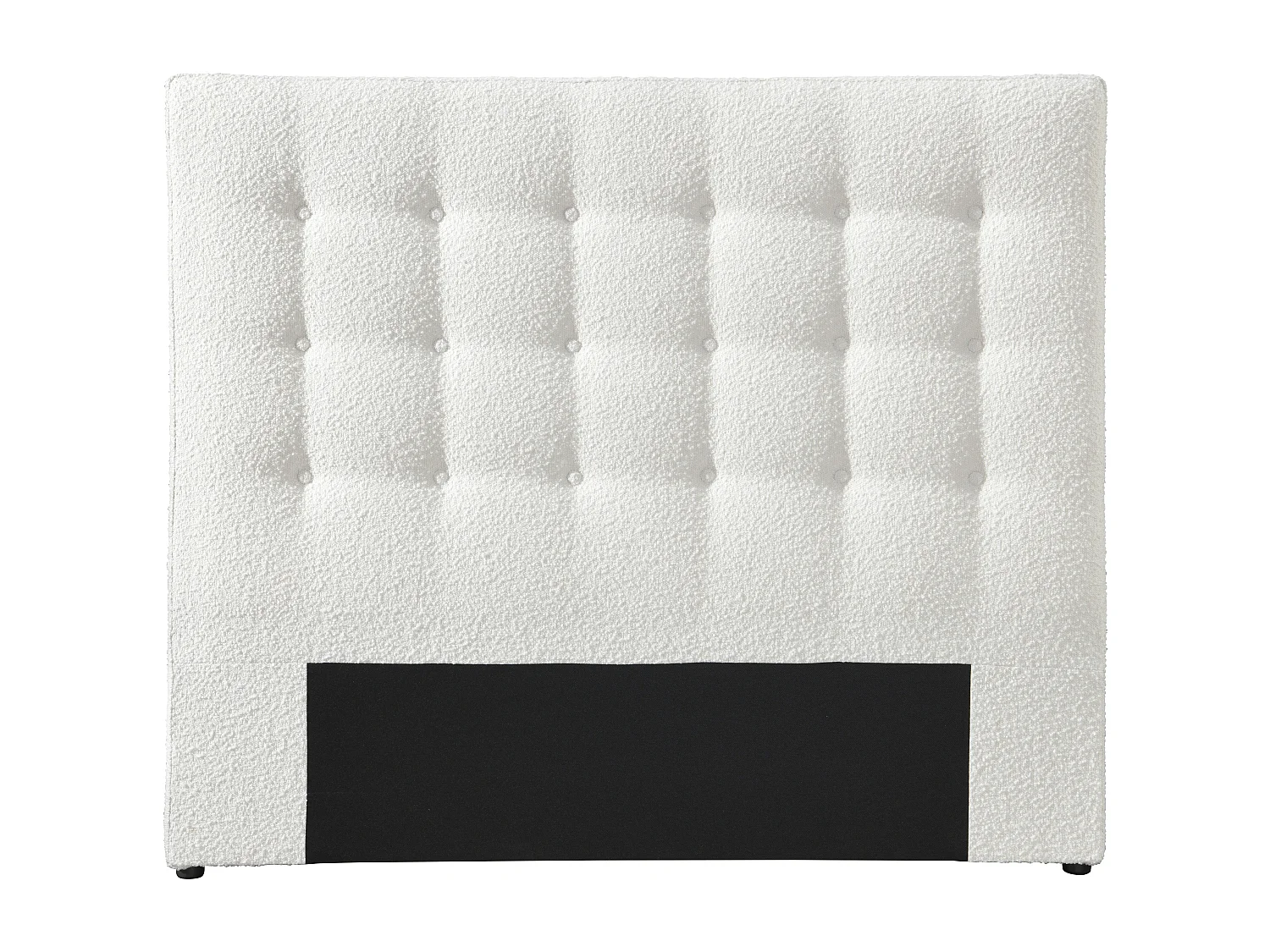Tête de lit capitonnée 140 cm - Tissu bouclette - Blanc - FRANCESCO